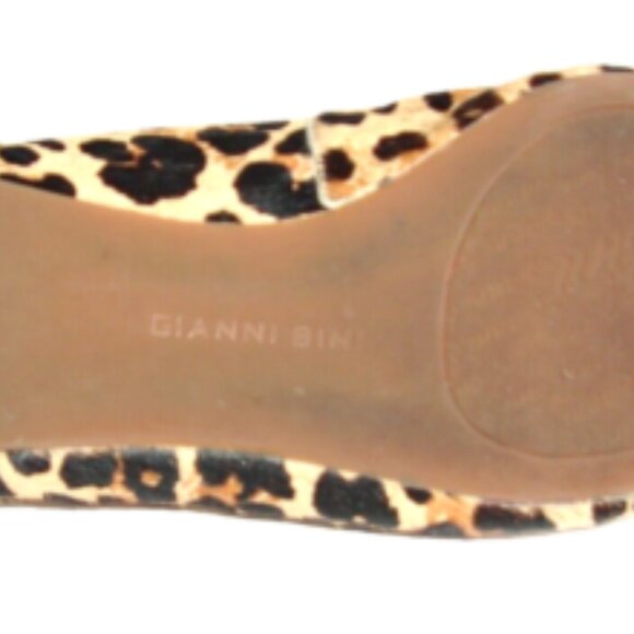 Pre-Owned Gianni Bini Women's Cheetah Calf Hair Leather Flats, Size 8-1/2 M - Picture 9 of 10